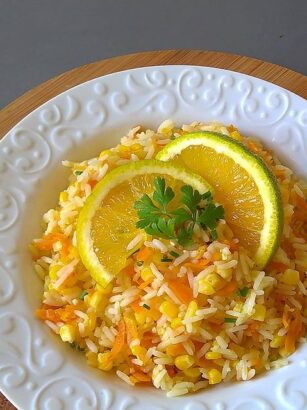 Receta de arroz a la naranja
